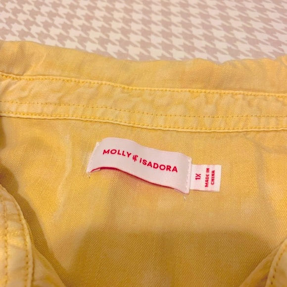 NWT. Molly & Isadora button down yellow shirt. Cuffed sleeves. Soft & comfy. - Picture 3 of 6